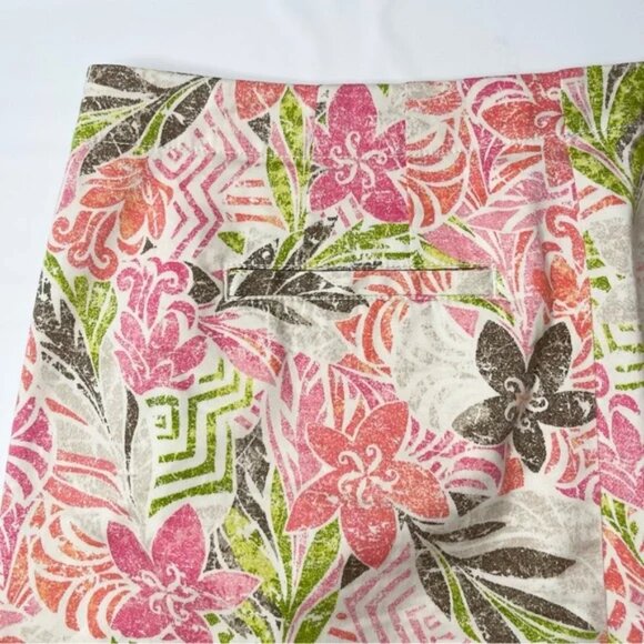 J. Jill Skirt Live In Chino Pink Coral Floral Print w/ Pockets, Size 6P - Picture 8 of 11